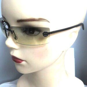 ❤️Vintage CHANEL 4047 CC Logo Rimless Braided Black Sunglasses + Case